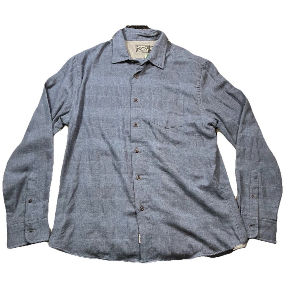 Grayers Mens L Blue Chambray‎ Button Up Shirt NWT 100% Cotton Casual Classic